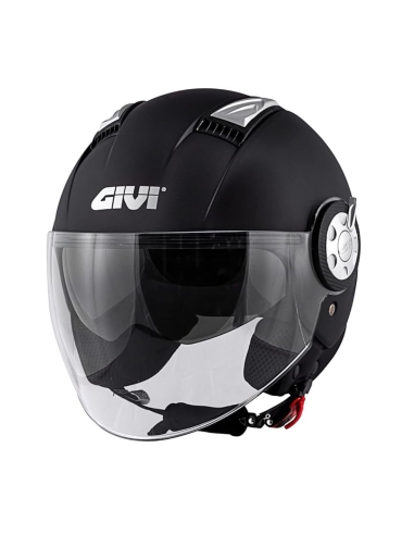 GIVI 11.1 Air Jet-R einfarbiger, mattschwarzer Streetwear-Motorradhelm mit offenem Gesicht