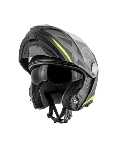 Givi X.23 Sydney Pointed matt black titanium yellow flip front motorbike helmet