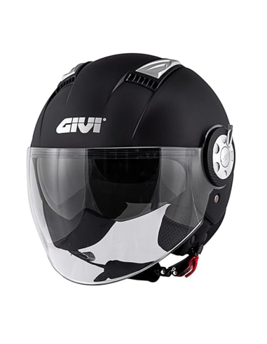 Givi 11.1 AIR JET-R Class mattschwarzer Touring Jet-Motorradhelm mit offenem Gesicht