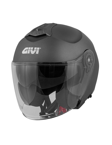 Givi X. 22 Planetd Hypermattschwarzer Titan-Jet-Motorradhelm mit offenem Gesicht für urbane Touren