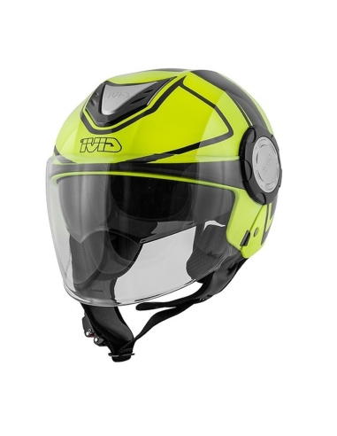 Casco moto jet touring Givi 12.4 Future giallo nero big jet