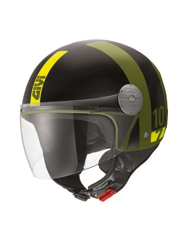 Givi 10.7 Mini-J Concept Scooter on road Jet motorcycle Helmet Matt Black Green