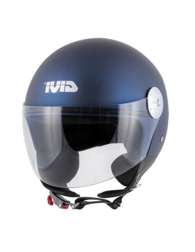 GIVI 10.7 Mini-J Casque de scooter Demi-Jet couleur unie bleu foncé mat