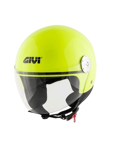 Casque de moto Givi 10.7 MINI-J Solid Jaune Fluo Demi-Jet