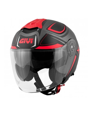 GIVI X.22 Planet Hyper Urban Riding Scooter Jethelm Matt Titan Schwarz Rot