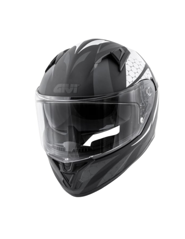 Capacete GIVI 506 Road Crash Full Face para moto PRETO-MT PRATA