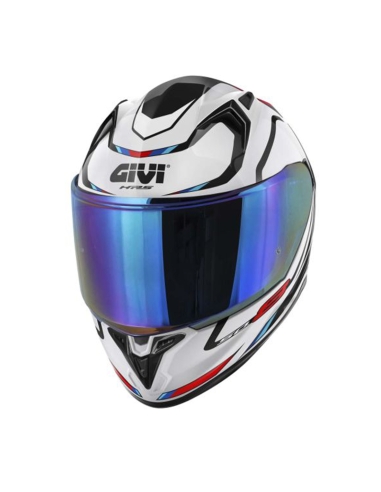 Givi 50.8 Racer branco preto vermelho capacete de corrida de moto esportiva integral