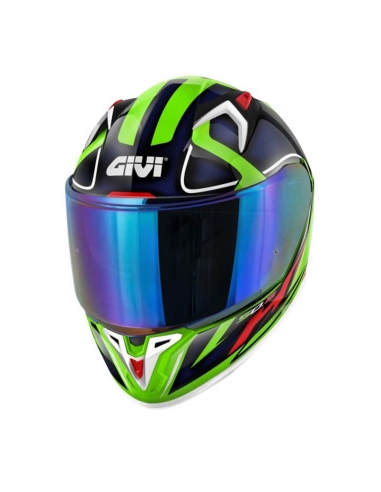 Givi 50.8 Racer White Green Blue capacete completo para moto de estrada