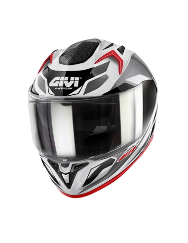 GIVI 50.8 BRAVE WHITE TITANIUM NOIR CASQUE DE COURSE DE MOTO INTÉGRAL