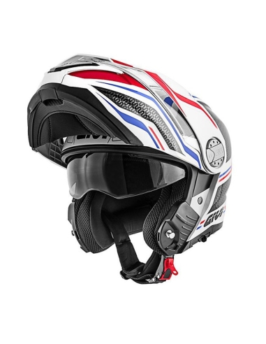 Givi Capacete modular para moto X.33 Canyon Layers branco vermelho Adventure