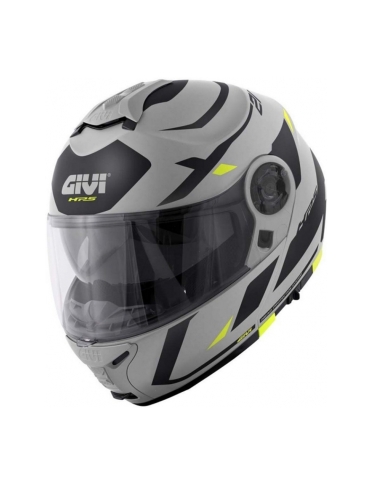 Givi Capacete modular para motociclistas X.21 Number cinza preto amarelo touring