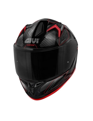 Givi 50.9 Enigma schwarzer Titan-Rot-Integralhelm für Straßenmotorradfahrer