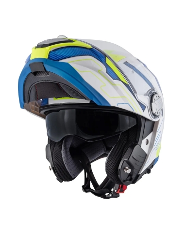 GIVI X.23 Sydney Protect blanc bleu jaune casque de moto modulaire d'équitation sportive