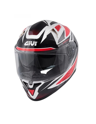 GIVI 50.6 Stoccarda Splinter blanc noir rouge casque de moto intégral accident de la route