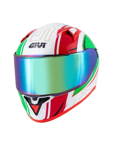 Casco integral deportivo GIVI 50.6 Stuttgart Blades blanco rojo verde