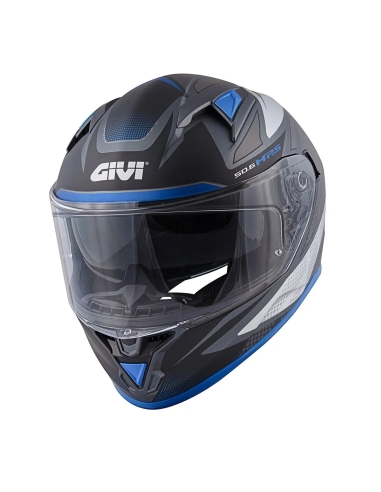 GIVI 50.6 Stuttgart Follow Titanium Silber Blau Integralhelm für Straßenmotorräder