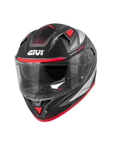 GIVI 50.6 Stuttgart Follow Titanium argent rouge casque de course moto intégral