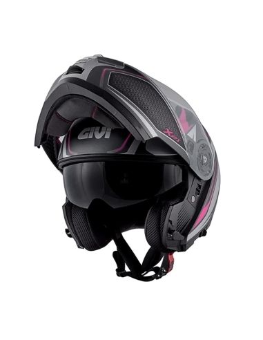 Casco de moto modular Givi X.21 Shiver lady titanio negro mate