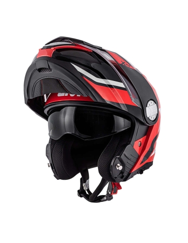 Givi X.33 Canyon Division Black Red Adventure capacete flip frontal para motociclistas