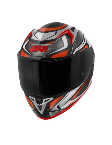 GIVI - CASQUE INTÉGRAL DE COURSE DE MOTO 50.9 ATOMIC BLACK MT ARGENT ROUGE