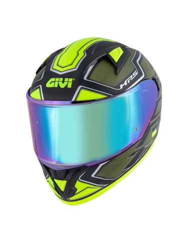 Capacete esportivo GIVI 50.6 full face para moto de corrida verde fosco amarelo