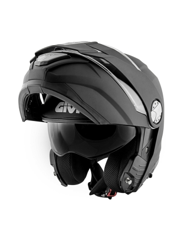 Givi Capacete modular off road preto sólido para moto X.33 Canyon