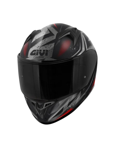 Givi 50.7 REBEL MATTSCHWARZER ROTER VOLLVISIER-MOTORRADHELM