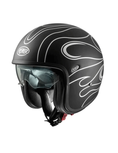 casco de moto scooter premier vint fr cromo plateado bm open face