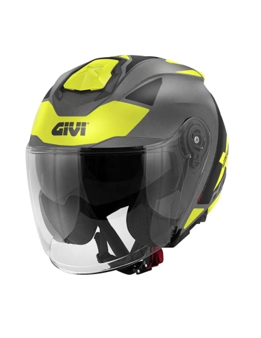 Casque moto Jet Givi X.25 Target mat noir jaune Street Riding