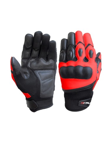 Saiko Classico Gants Moto Cuir Rosso