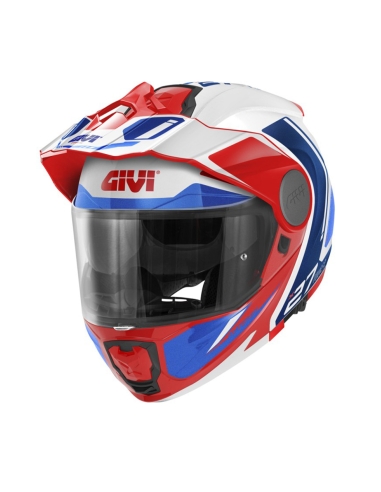 Givi X27 Tourer Graphic White Blue Red ports Touring  Flip up  Helmet  Motorbike