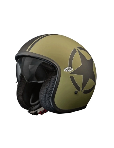 Premier Vintage Star Military BM Open Face Scooter Jet Helmet ECE 22–06