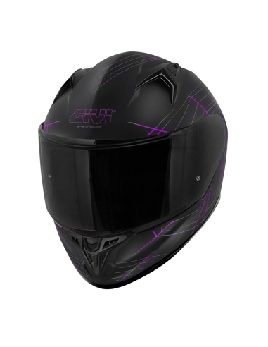 Givi 50.7F Phobia Negro mate Violeta casco integral deportivo para moto