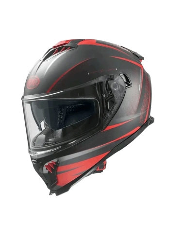 PREMIER Typhoon FR 92BM Integral-Motorradhelm Rot Schwarz