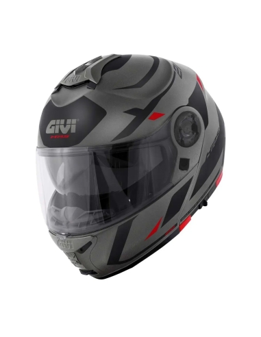 Givi X.21 Number gris negro amarillo flipfront en casco de moto de carretera