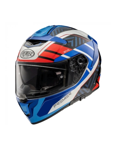 Casque de moto intégral de tourisme Premier DEVIL SZ 13 Bleu/Rouge