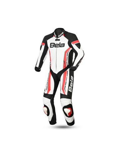 Bela Rocket Kids Combinaison Moto Blanc/noir/rouge