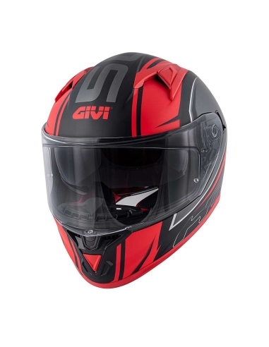 Casco Integral Givi 50.6 Stuttgart Blades Moto Touring negro mate rojo