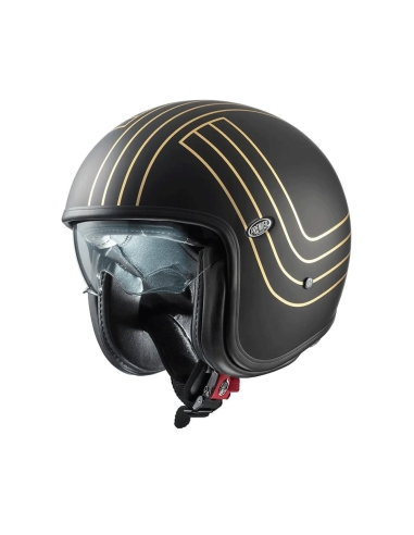 casco premier vint fr gold chrom bm open face scooter casco de moto