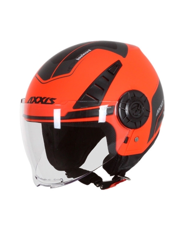 Capacete Axxis OF513 Metro C4 Boulevard mate fluo laranja urbano touring demi Jet