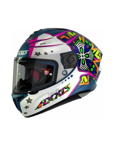 Axxis FF112C Draken S Star C7 Mattblauer Full-Face-Motorrad-Tourenhelm