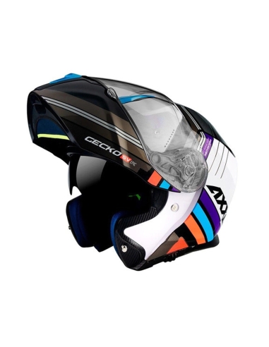 Axxis FU403SV Gecko Sv Epic B7 casco modular deportivo para moto negro blanco