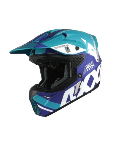 Casque de moto Axxi Mx 803 Wolf Jackal C7 bleu mat sur route