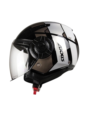 Axxis OF513 Metro B2 Gloss Grey Halbjet-Motorradhelm mit offenem Gesicht