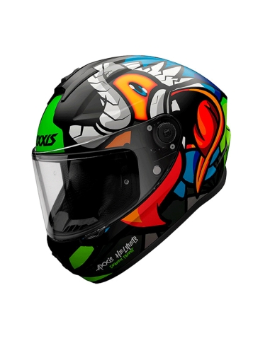 Axxis FF112C Draken S Parrot A1 Casco de moto de carretera Negro Mate