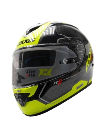 Capacete de corrida de moto AXXIS FF104C Cobra Rage A3 Amarelo Fluo Gloss