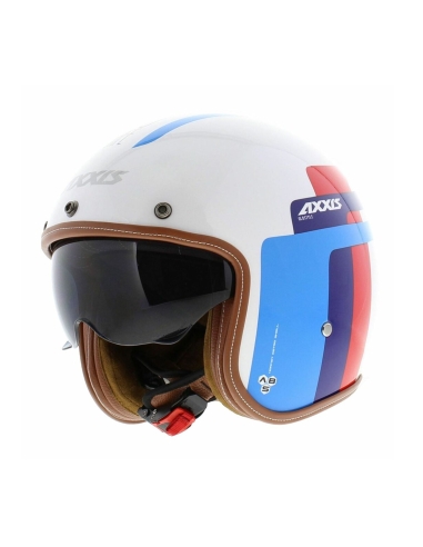 Axxis OF507SV Hornet SV Old Style A7 glänzend perlblauer Jet-Rollerhelm mit offenem Gesicht