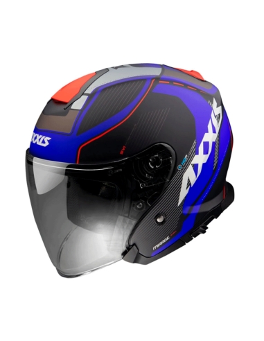 AXXIS OF504SV Mirage SV village B7 matte blue modern open face motorbike helmet