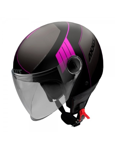 Casco da moto da strada urbana a faccia aperta Axxis Square Convex B8 rosa lucido