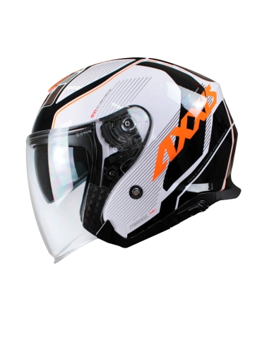 AXXIS OF504SV Mirage SV Village A4 casco de moto moderno naranja brillante flou